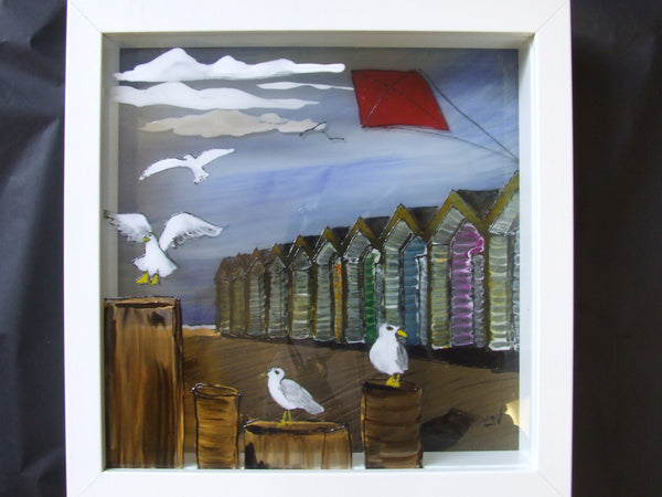 3d picture, Blyth Beach huts