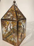 Hand painted,  copper lantern , British wildlife