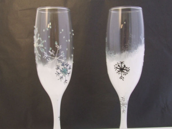 christmas glasses white sparkle