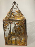 Hand painted,  copper lantern , British wildlife