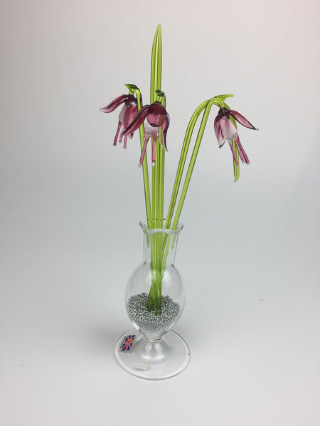 glass flowers Cranberry Fushia