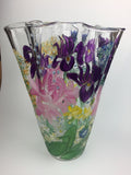 fluted vase - large - mixed flowers