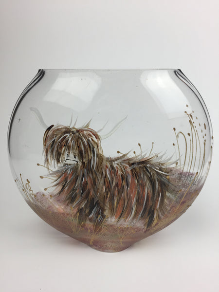 oval vase -small- highland cattle