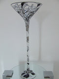 white and green large martini glasses
