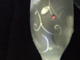 frosted , hand painted wedding glasses