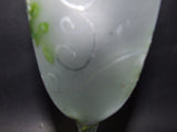 frosted , hand painted wedding glasses