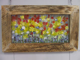 hand painted glass picture light box- daffodil wood