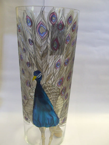 Peacock floor vase