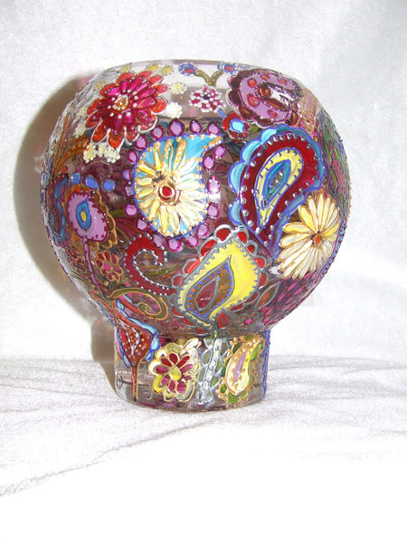 paisley style candle holder