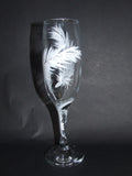 white feather glass